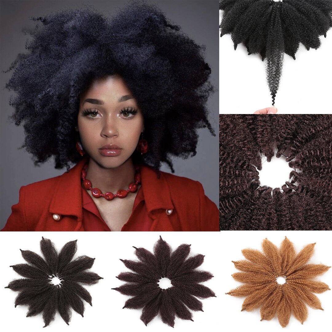 YxCheris Crochet Marley Braids Black Hair Soft Afro Twist Synthetic Braiding Hair Extensions High Temperature Fiber For Woman